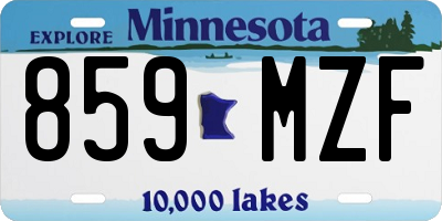 MN license plate 859MZF