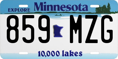 MN license plate 859MZG