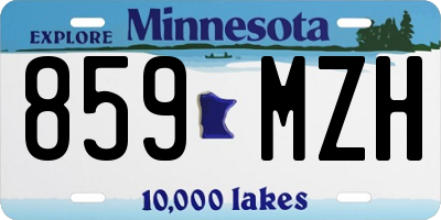 MN license plate 859MZH