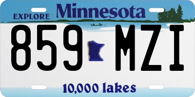 MN license plate 859MZI