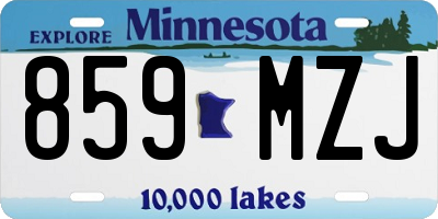 MN license plate 859MZJ