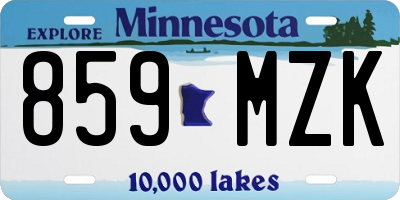 MN license plate 859MZK