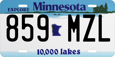 MN license plate 859MZL
