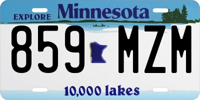 MN license plate 859MZM