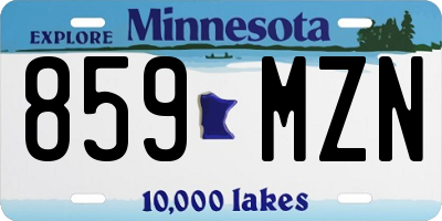 MN license plate 859MZN