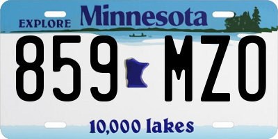 MN license plate 859MZO