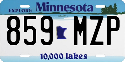 MN license plate 859MZP
