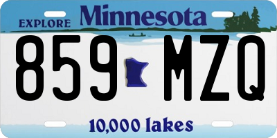 MN license plate 859MZQ