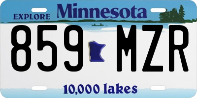 MN license plate 859MZR