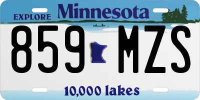 MN license plate 859MZS