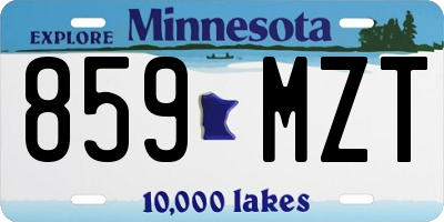 MN license plate 859MZT