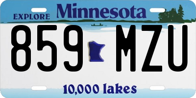 MN license plate 859MZU
