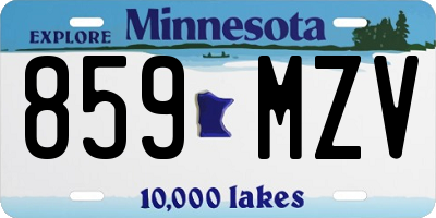 MN license plate 859MZV