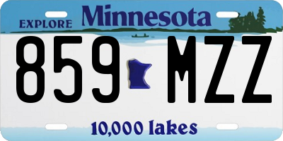 MN license plate 859MZZ