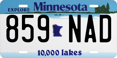 MN license plate 859NAD