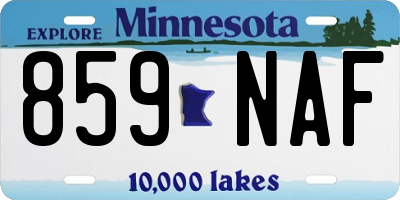 MN license plate 859NAF
