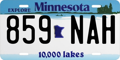 MN license plate 859NAH
