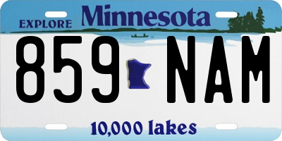 MN license plate 859NAM