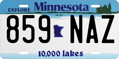 MN license plate 859NAZ
