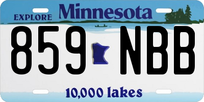 MN license plate 859NBB