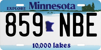 MN license plate 859NBE