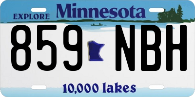 MN license plate 859NBH