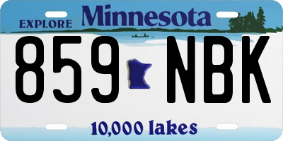 MN license plate 859NBK