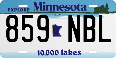MN license plate 859NBL
