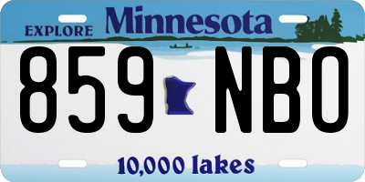 MN license plate 859NBO