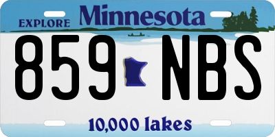MN license plate 859NBS
