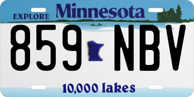 MN license plate 859NBV