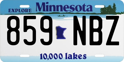MN license plate 859NBZ