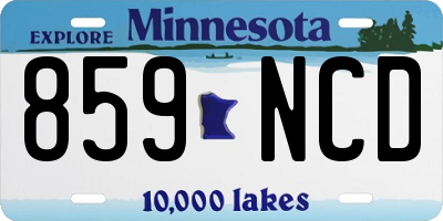 MN license plate 859NCD
