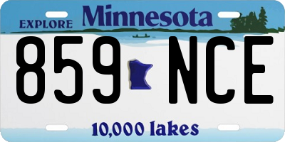 MN license plate 859NCE