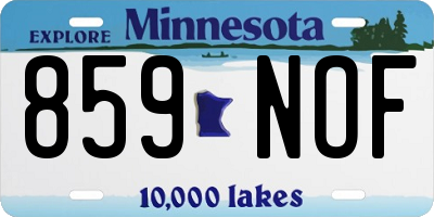 MN license plate 859NOF
