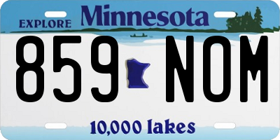 MN license plate 859NOM