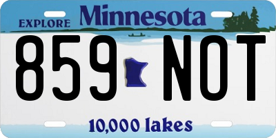 MN license plate 859NOT