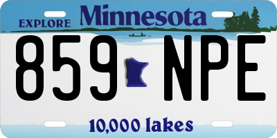 MN license plate 859NPE
