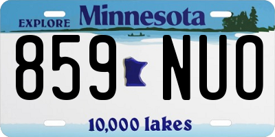 MN license plate 859NUO