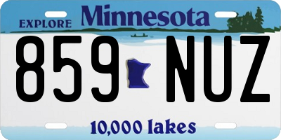 MN license plate 859NUZ