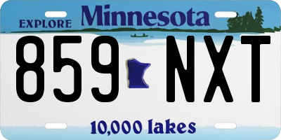 MN license plate 859NXT