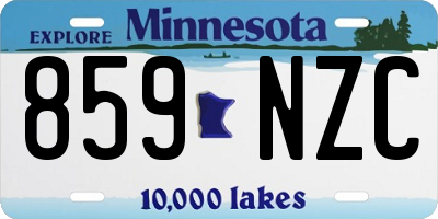 MN license plate 859NZC