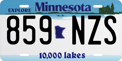 MN license plate 859NZS