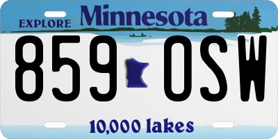 MN license plate 859OSW