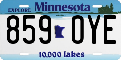 MN license plate 859OYE