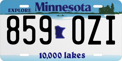 MN license plate 859OZI