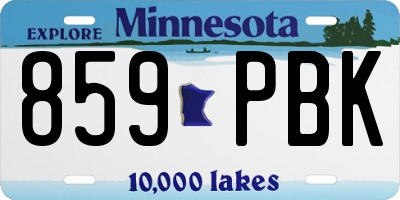 MN license plate 859PBK