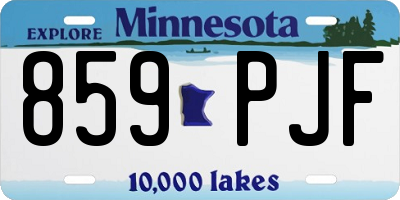 MN license plate 859PJF