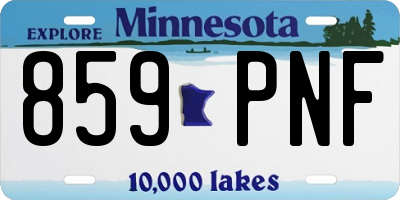 MN license plate 859PNF