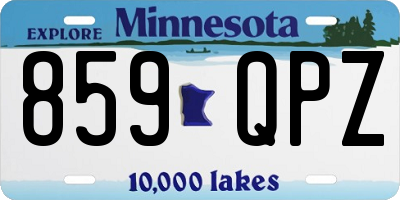 MN license plate 859QPZ
